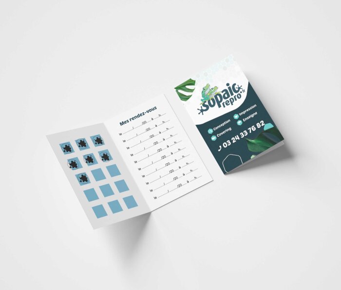 Carte de fidelite double - portrait